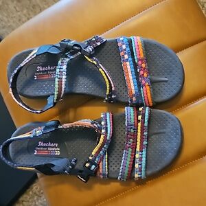Sketcher outdoor sandals, multi color. Size 9